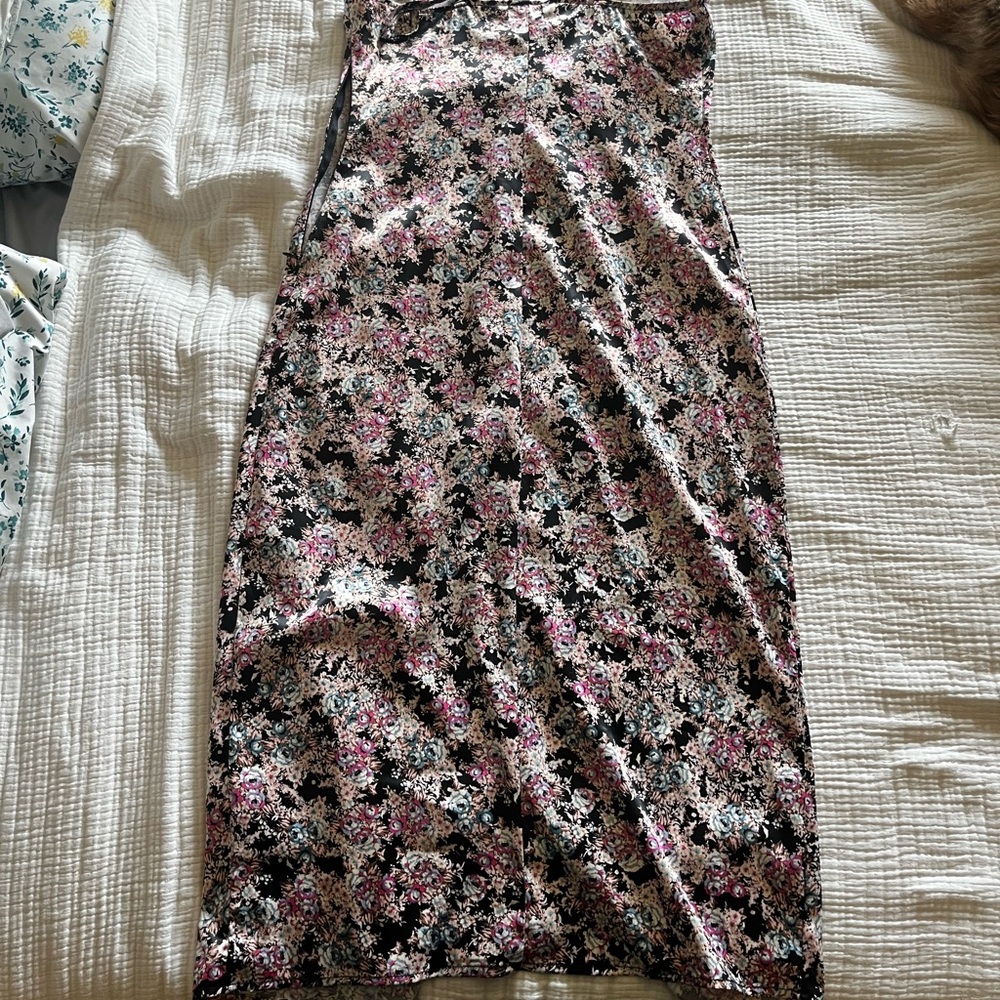 AFRM Floral Print Dress with Pink and Gray
